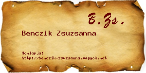 Benczik Zsuzsanna névjegykártya